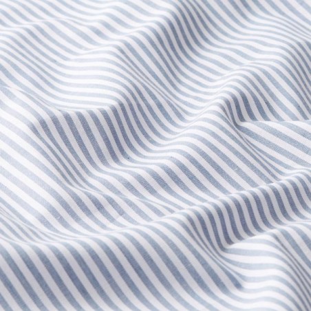 Pack de 3 rouleaux de tissu : Popeline coton rayé + coton enduit maritime + tissu d'extérieur