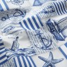 Pack de 3 rouleaux de tissu : Popeline coton rayé + coton enduit maritime + tissu d'extérieur